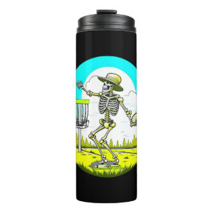 Rattle Those Chains Disc Golfing Skeleton Thermal Tumbler