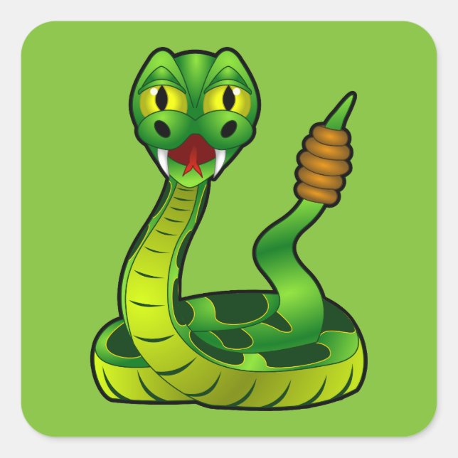 rattlesnake-159135 rattlesnake reptile snake toxic square sticker (Front)