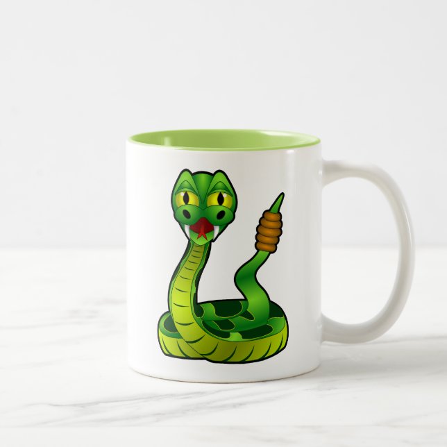 rattlesnake-159135 rattlesnake reptile snake toxic Two-Tone coffee mug (Right)