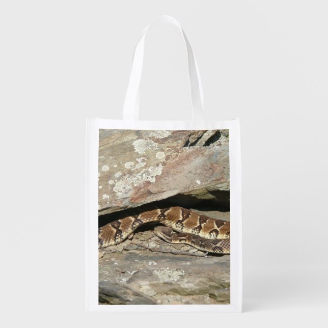 Rattlesnake at Shenandoah National Park Grocery Bag (Front)