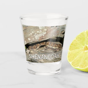 Rattlesnake at Shenandoah National Park Shot Glass