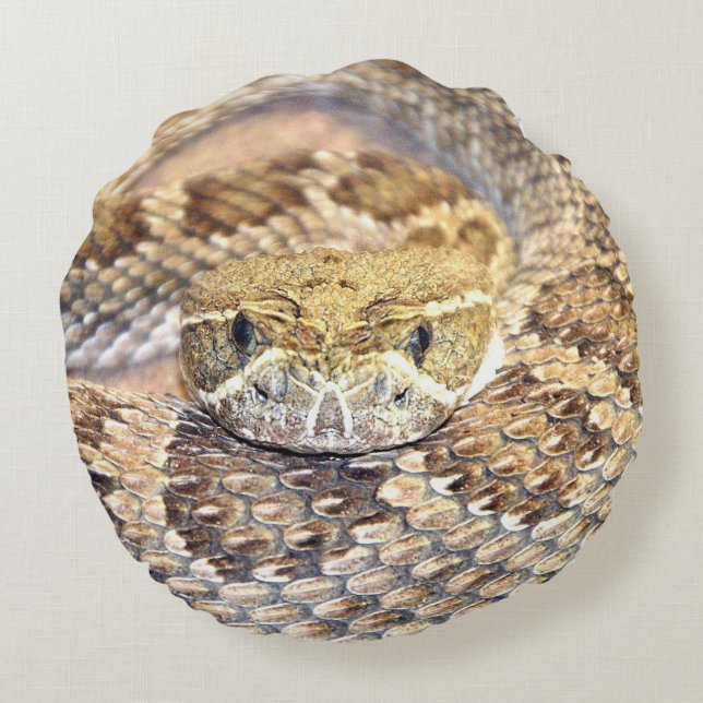 rattlesnake face round pillow (Back)