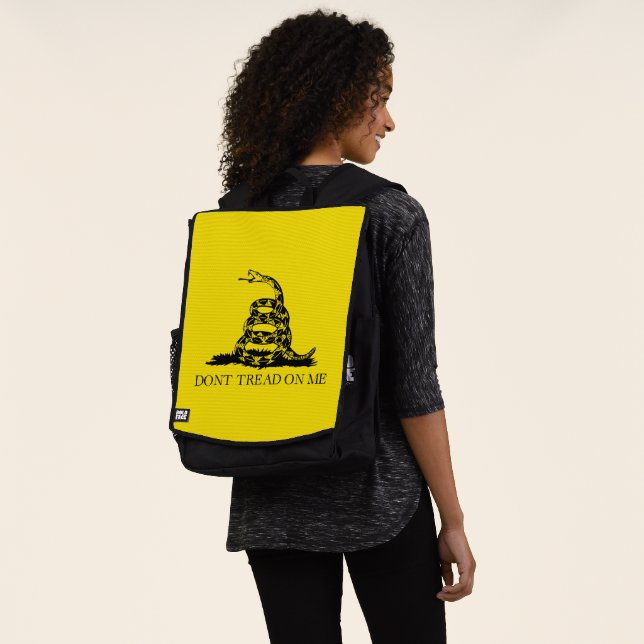 Rattlesnake Gadsden Flag: Fight, Resistance Backpack (Worn)