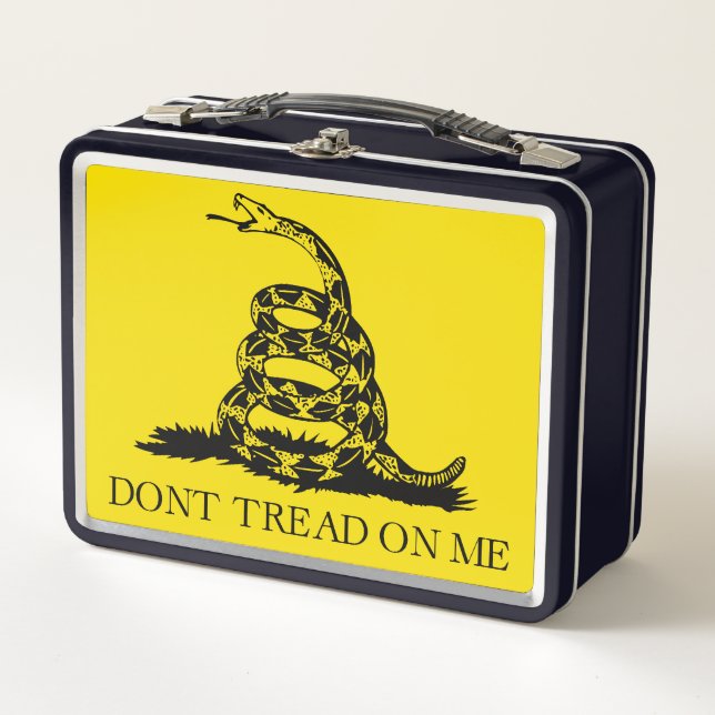 Rattlesnake Gadsden Flag: Fight, Resistance Metal Lunch Box (Front)