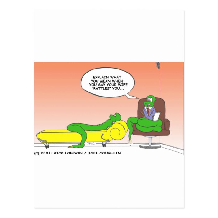 Rattlesnake in Therapy Funny Gifts & Collectibles Postcard