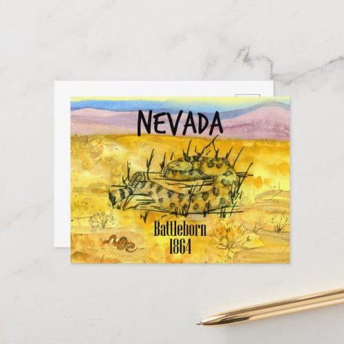 Rattlesnake Nevada Battleborn 1864 Desert Hills Postcard