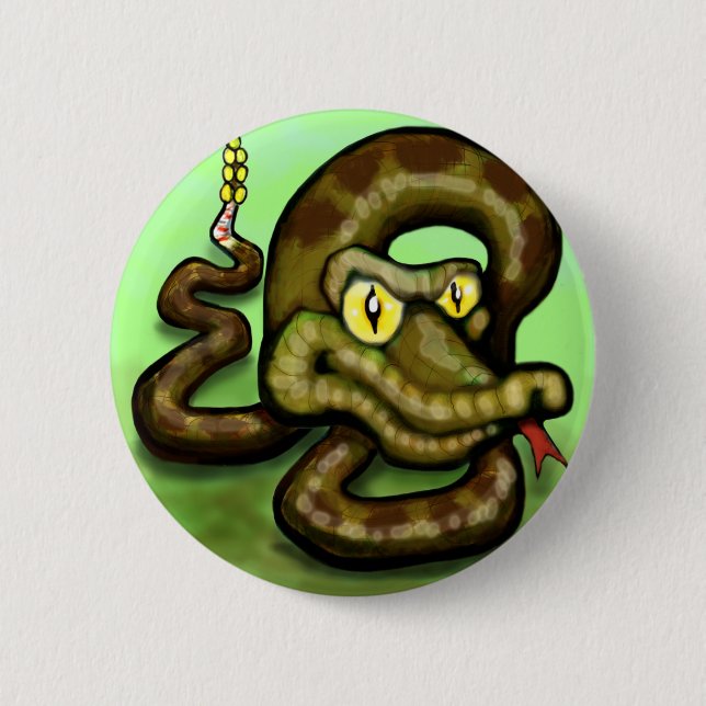 Rattlesnake Pinback Button (Front)