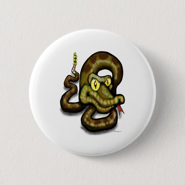 Rattlesnake Pinback Button (Front)