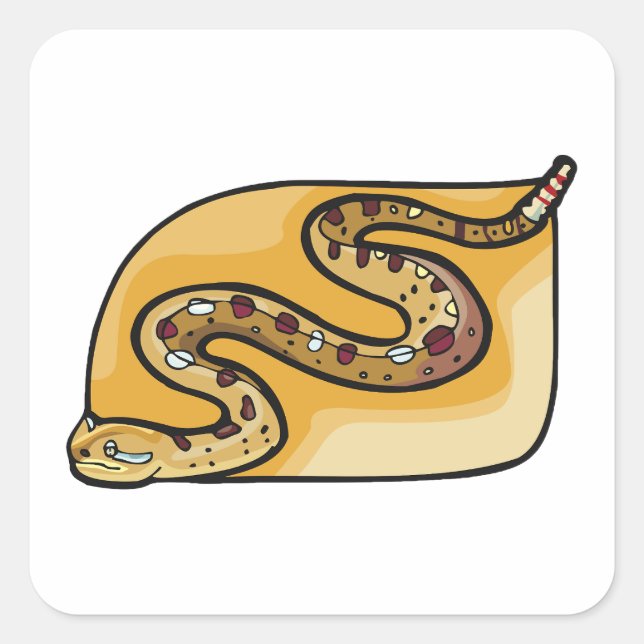 Rattlesnake Reptile Square Sticker (Front)