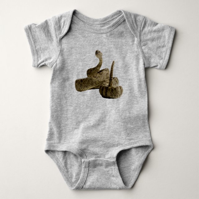 Rattlesnake snake photo kids clothes baby bodysuit (Front)