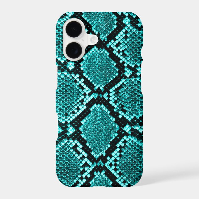 Rattlesnake Snake Skin Leather Faux blue Case-Mate iPhone Case (Back)