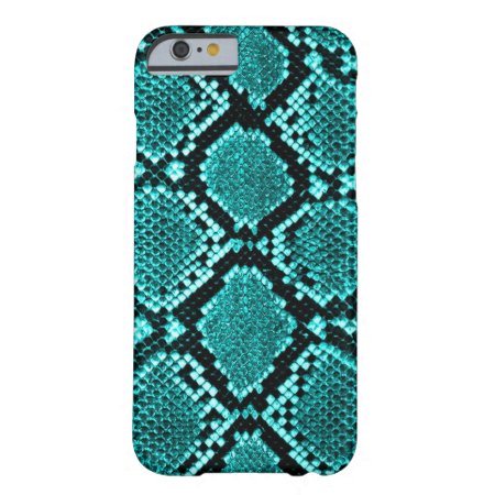 Rattlesnake Snake Skin Leather Faux Blue Barely There Iphone 6 Case