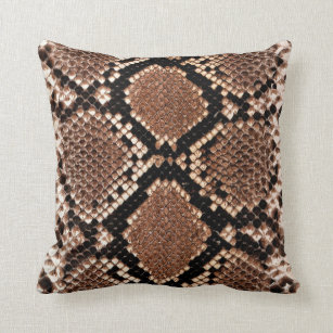 snake throw pillow rattlesnake skin faux leather pillows zazzle
