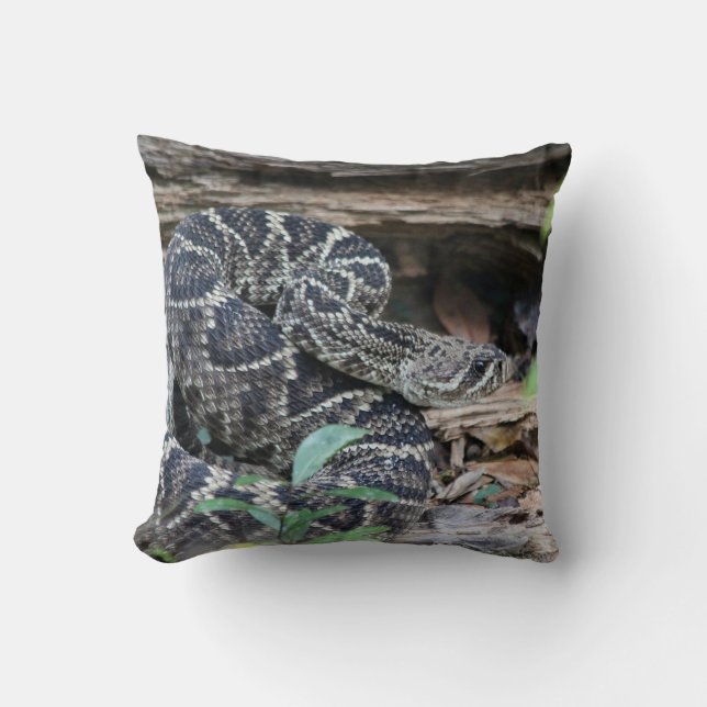 Rattlesnake Throw Pillow (Front)
