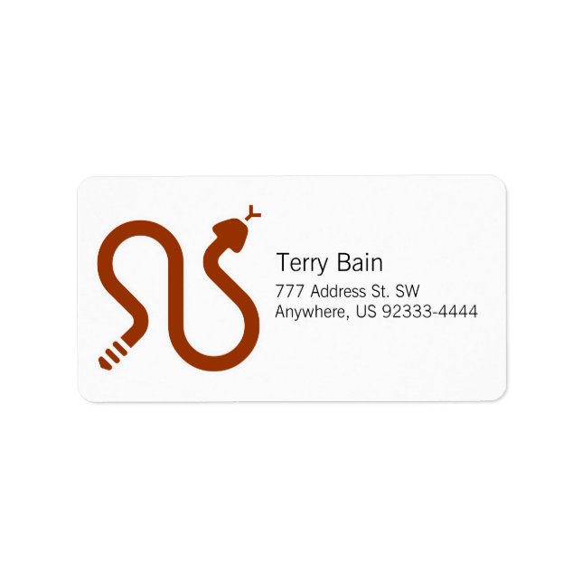 Rattlesnake Warning Sign Label (Front)