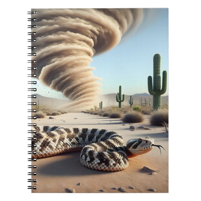 Rattlesnake With Desert Dust Devil Notebook (Front)