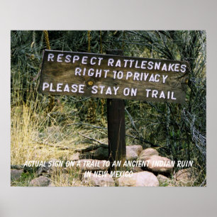 Rattlesnakes Have Right-of-Way humorous Poster