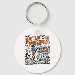 Rattlin' Bone Rodeo Western Cowboy Halloween Spook Keychain