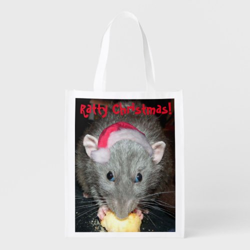 Ratty Christmas reusable grocery bag