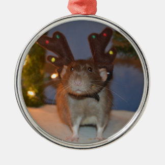 Ratty Reindeer Metal Ornament