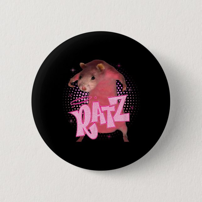 Ratz Fun Pink Mouse Rat Meme Men Women Halloween C Button (Front)