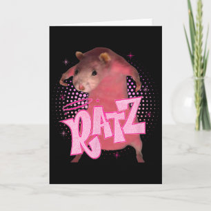 Ratz Fun Pink Mouse Rat Meme Men Women Halloween C Card