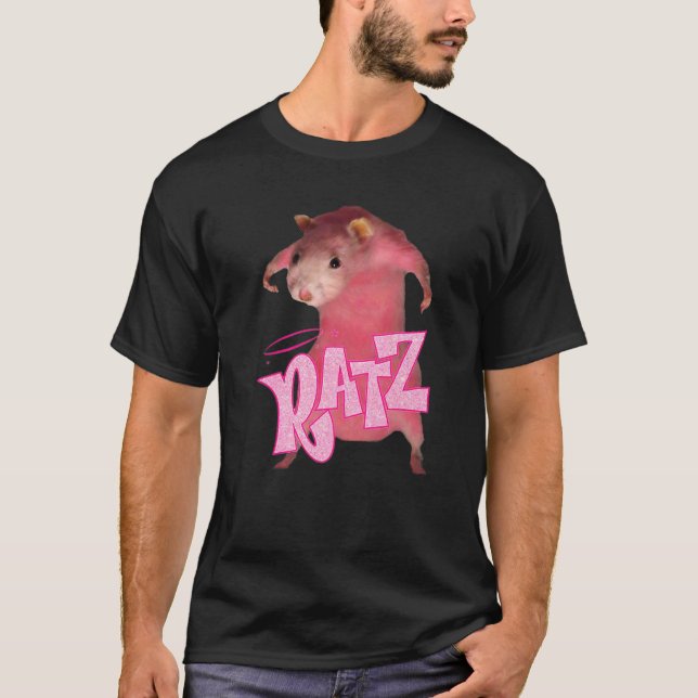 Ratz Pink Long Meme Funny Mouse Costume Ugly Chris T-Shirt (Front)