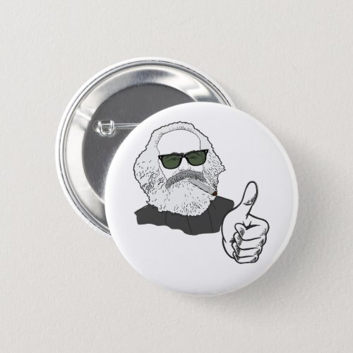 Rauchender Karl Marx mit Sonnenbrille  Button