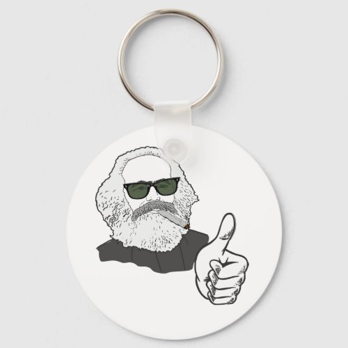 Rauchender Karl Marx mit Sonnenbrille Keychain