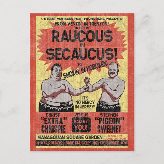 Raucus in Secaucus Postcard (Front)
