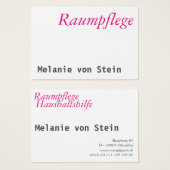 Raumpflege Visitenkarten (Front & Back)