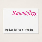 Raumpflege Visitenkarten (Front)