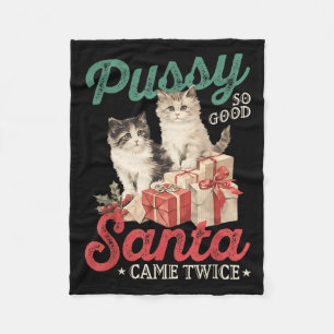 Raunchy Christmas Cat Graphic Funny Gag Prank Humo Fleece Blanket