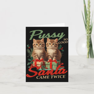 Raunchy Christmas Cat Naughty Funny Gag Prank Humo Card