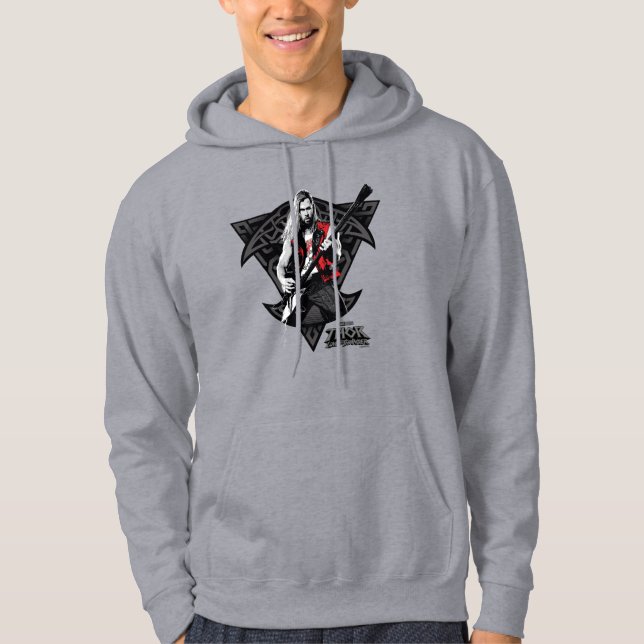 Ravager Thor Heavy Metal Norse Character Graphic Hoodie (Front)
