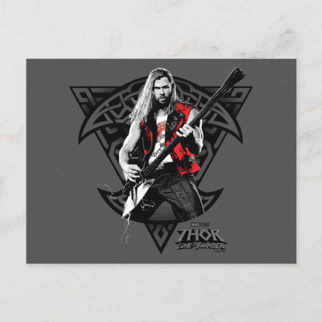 Ravager Thor Heavy Metal Norse Character Graphic Postcard (Front)