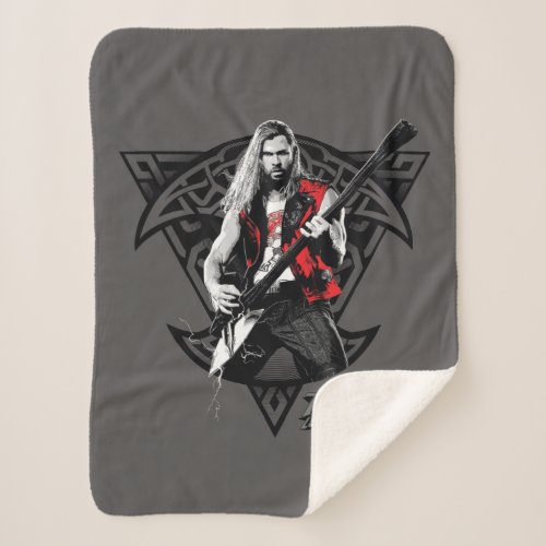 Ravager Thor Heavy Metal Norse Character Graphic Sherpa Blanket