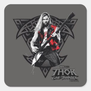 Ravager Thor Heavy Metal Norse Character Graphic Square Sticker
