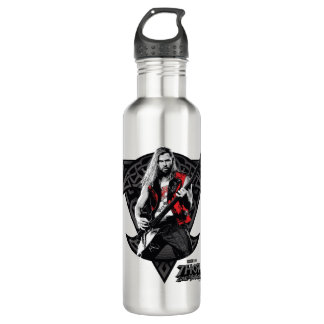 Ravager Thor Heavy Metal Norse Character Graphic Stainless Steel Water Bottle