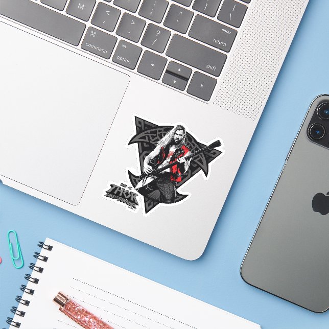 Ravager Thor Heavy Metal Norse Character Graphic Sticker (Laptop w/ iPhone)