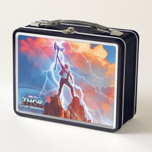 Ravager Thor On Mountain Top With Stormbreaker Metal Lunch Box