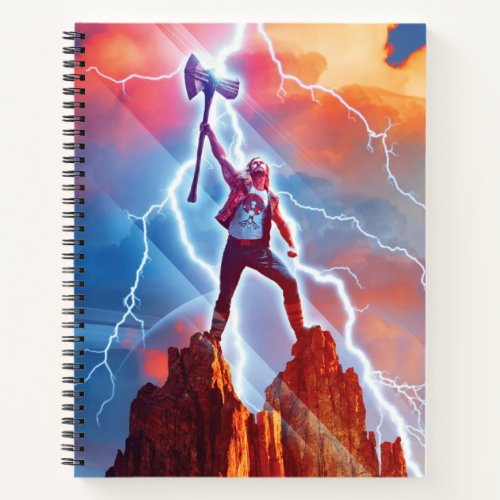 Ravager Thor On Mountain Top With Stormbreaker Notebook