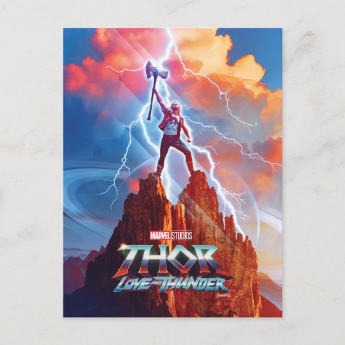 Ravager Thor On Mountain Top With Stormbreaker Postcard