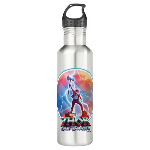 Ravager Thor On Mountain Top With Stormbreaker Stainless Steel Water Bottle