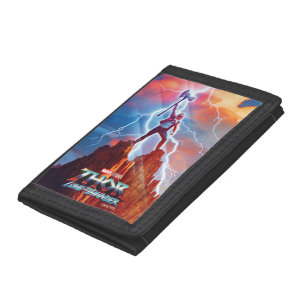 Ravager Thor On Mountain Top With Stormbreaker Tri-fold Wallet