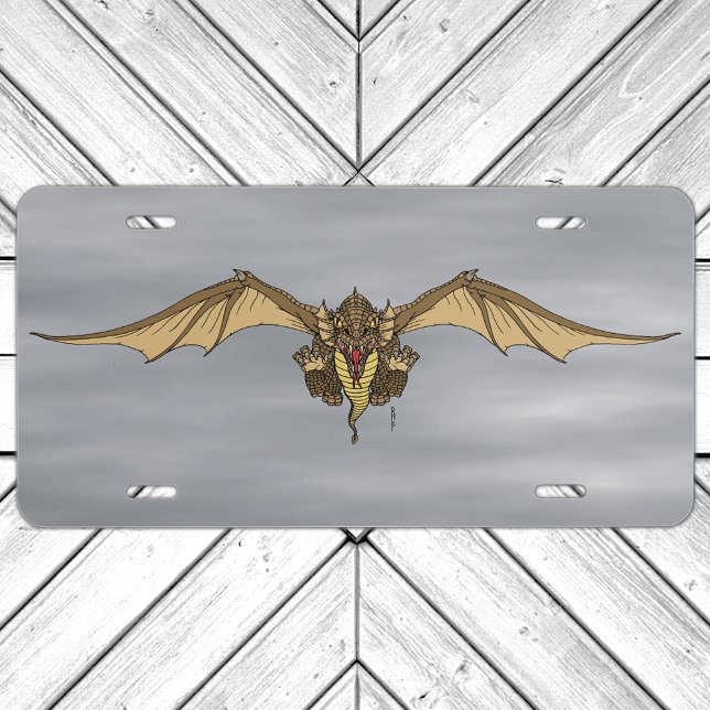 Ravaging Dragoness License Plate (Ravaging Dragoness License Plate on Garage Door)