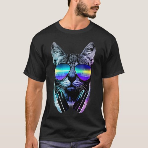 Rave Cat EDM Kitten DJ Kitty Tech House Music Unde T_Shirt