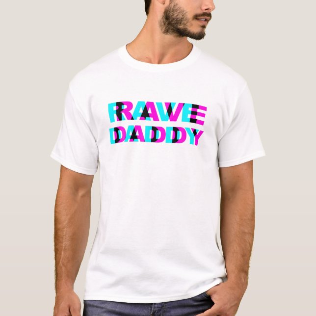 Rave Daddy EDM Music Festival Father Optical Illus T-Shirt (Front)