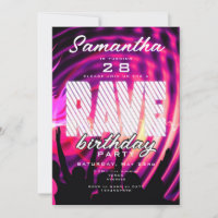 Rave EDM Clubbing Techno Music Birthday Party