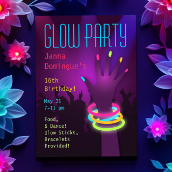 Rave Glow In The Dark Party Invitations by youreinvited at Zazzle